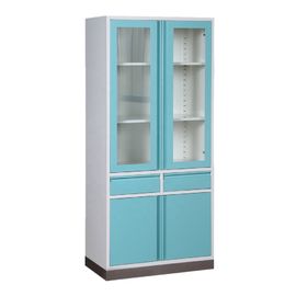Cor azul revestida do estilo moderno do armário de exposição H2000*W900*D500mm da medicina do escritório/hospital da exposição
