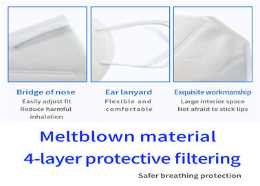Ganchos elásticos altos confortáveis da orelha da máscara KN95 médica descartável exterior