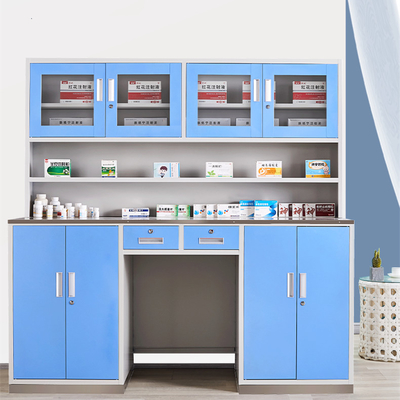 Apoio personalizado laminado da pulverização eletrostática de armário de exposição H1800*W1800*D600mm da medicina do aço